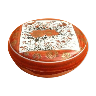 Bonbonnière xixème  céramique asiatique porcelaine à décor floral