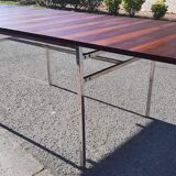 Chrome and rosewood extendable table by Alain Richard, France, 1950s