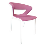 Set of Kicca Kastel chairs with fixed legs - plum/white - Made in Italy