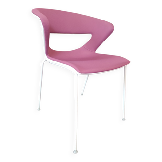 Set of Kicca Kastel chairs with fixed legs - plum/white - Made in Italy