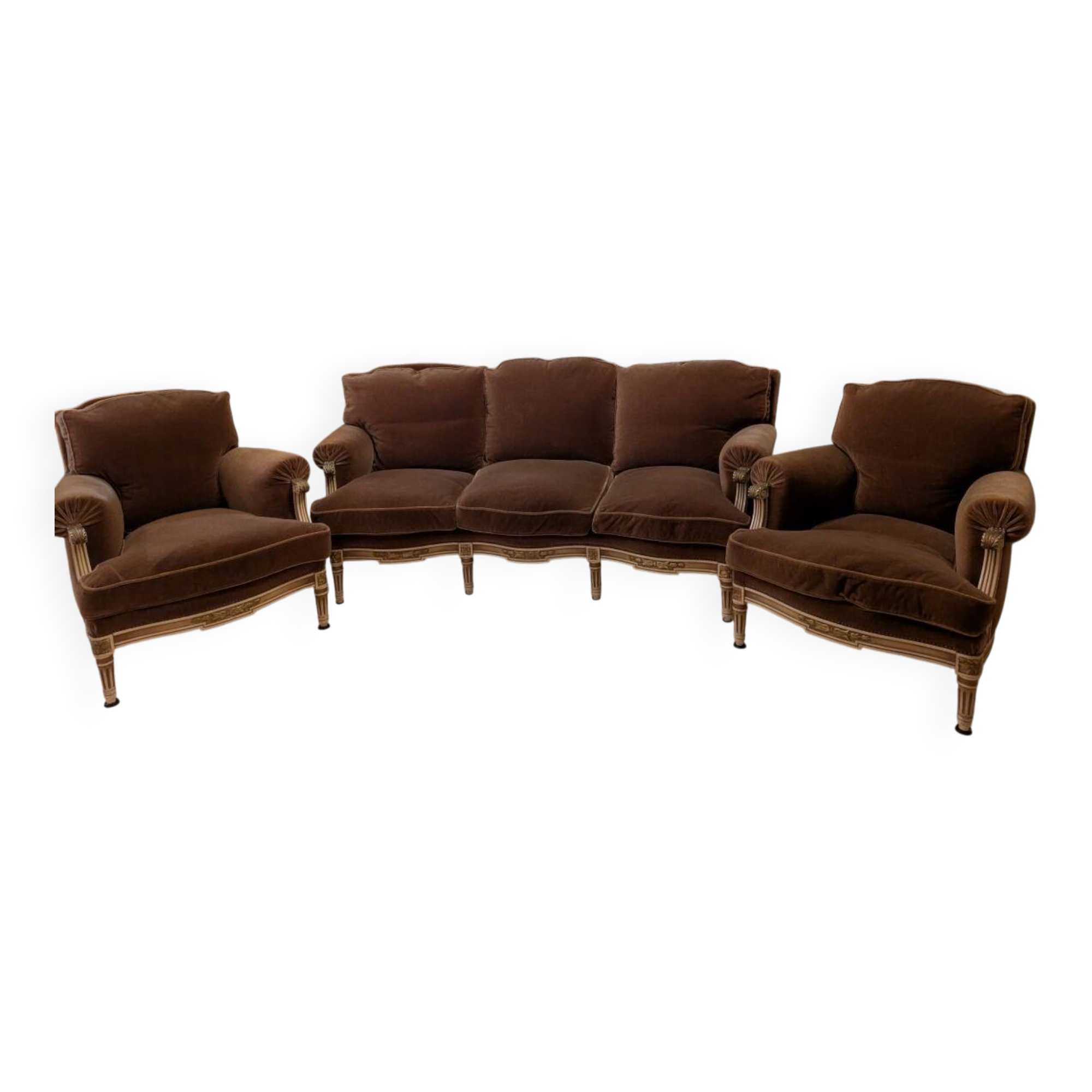Sofa and two Louis XVI armchairs.