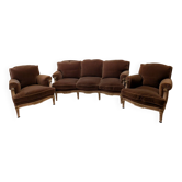 Sofa and two Louis XVI armchairs