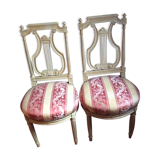 Paire de 2 chaises lyre