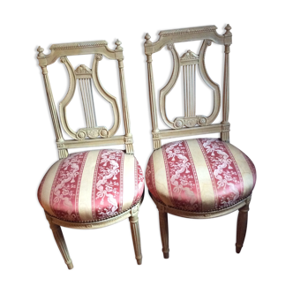 Paire de 2 chaises lyre