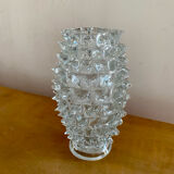 Large Rostrato vase in Murano glass by Ercole Barovier, Italy 1940.