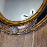 Large Gold Leaf Medallion Mirror with Beveled Glass - "Milo"