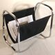Porte-revues chrome et tissu 1970