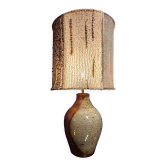 Large stoneware and wool lamp