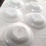 9 assiettes creuses Luxeuil HBCM fleurs et feuillages