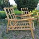 4 fauteuils en bambou et table basse vintage