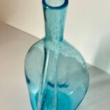 Vase en verre bullé turquoise
