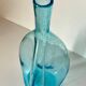 Turquoise bubbled glass vase