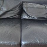 Black leather sofa