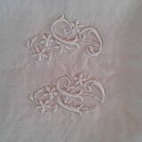 Old sheet . flax. PD monogram .  #42