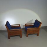 2 brutalist lounge chairs - 1960s