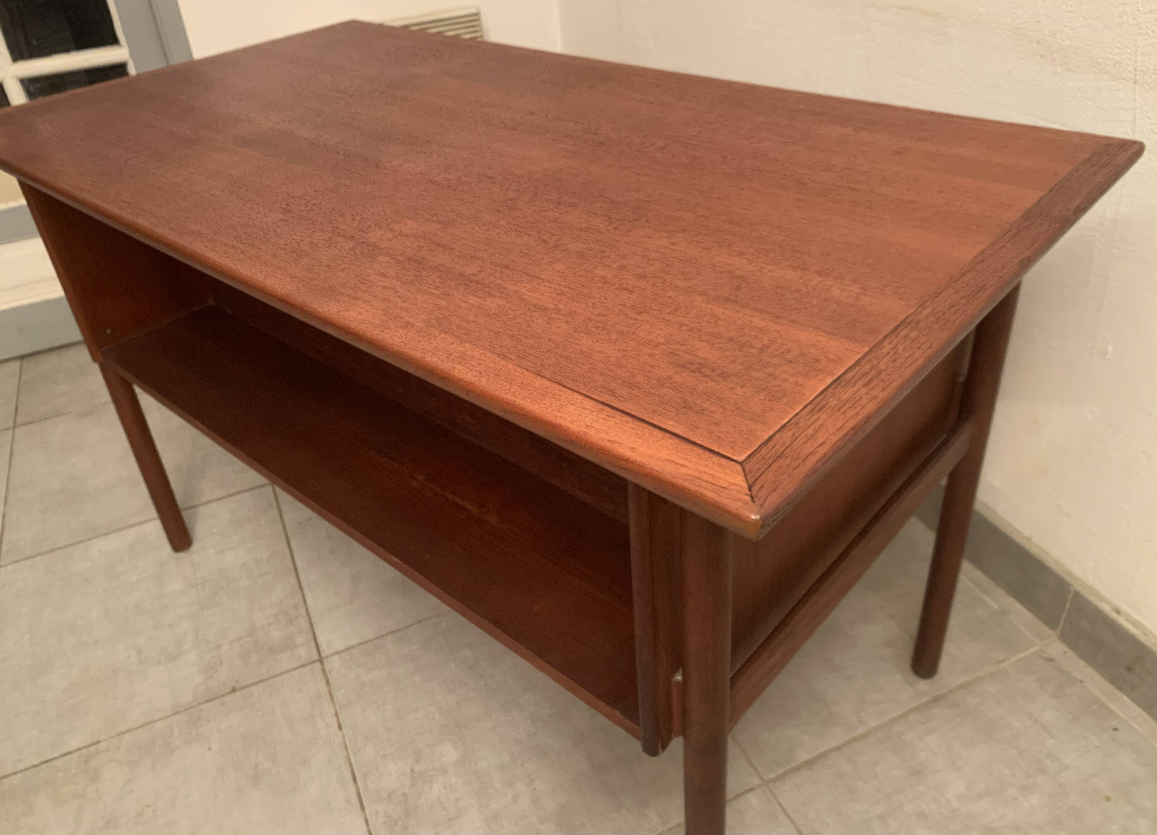 Vintage Danish teak desk by Gunnar Nielsen Tibergaard, 1960