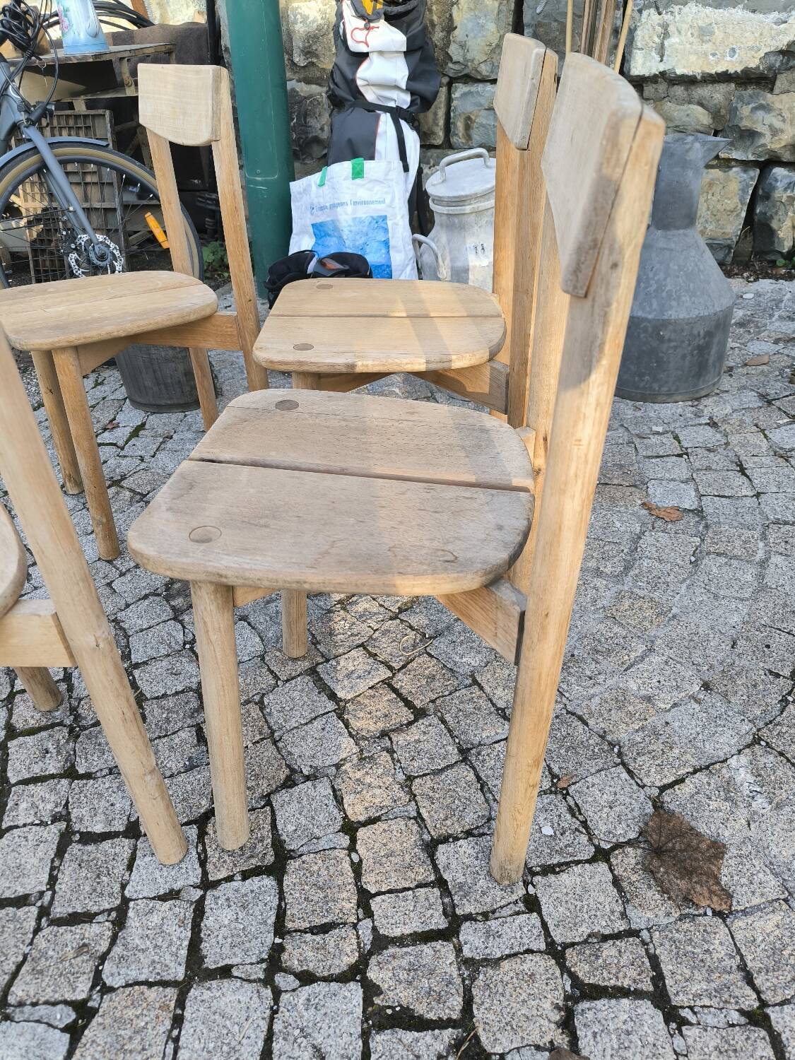 Set of 4 coffee grain model chairs by pierre gautier delaye 1965
