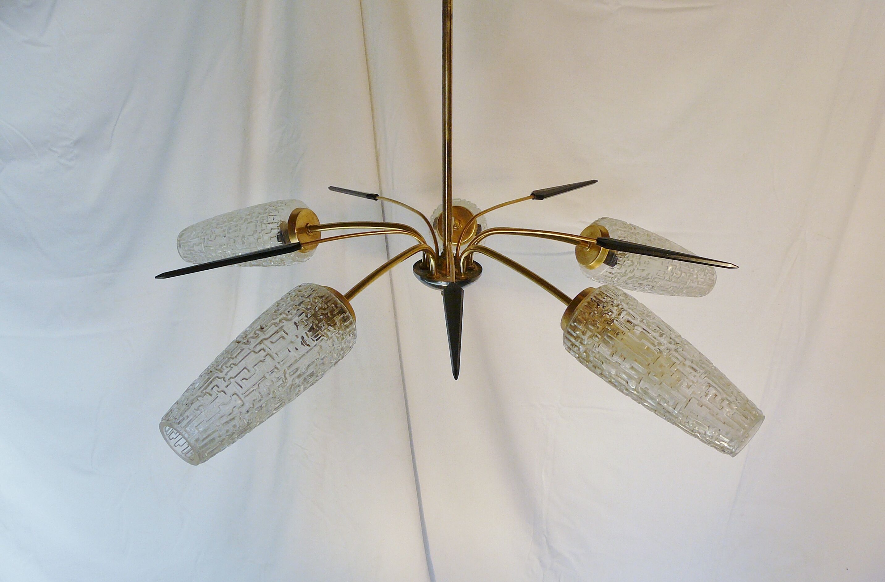 Vintage 50s suspension ceiling five lights