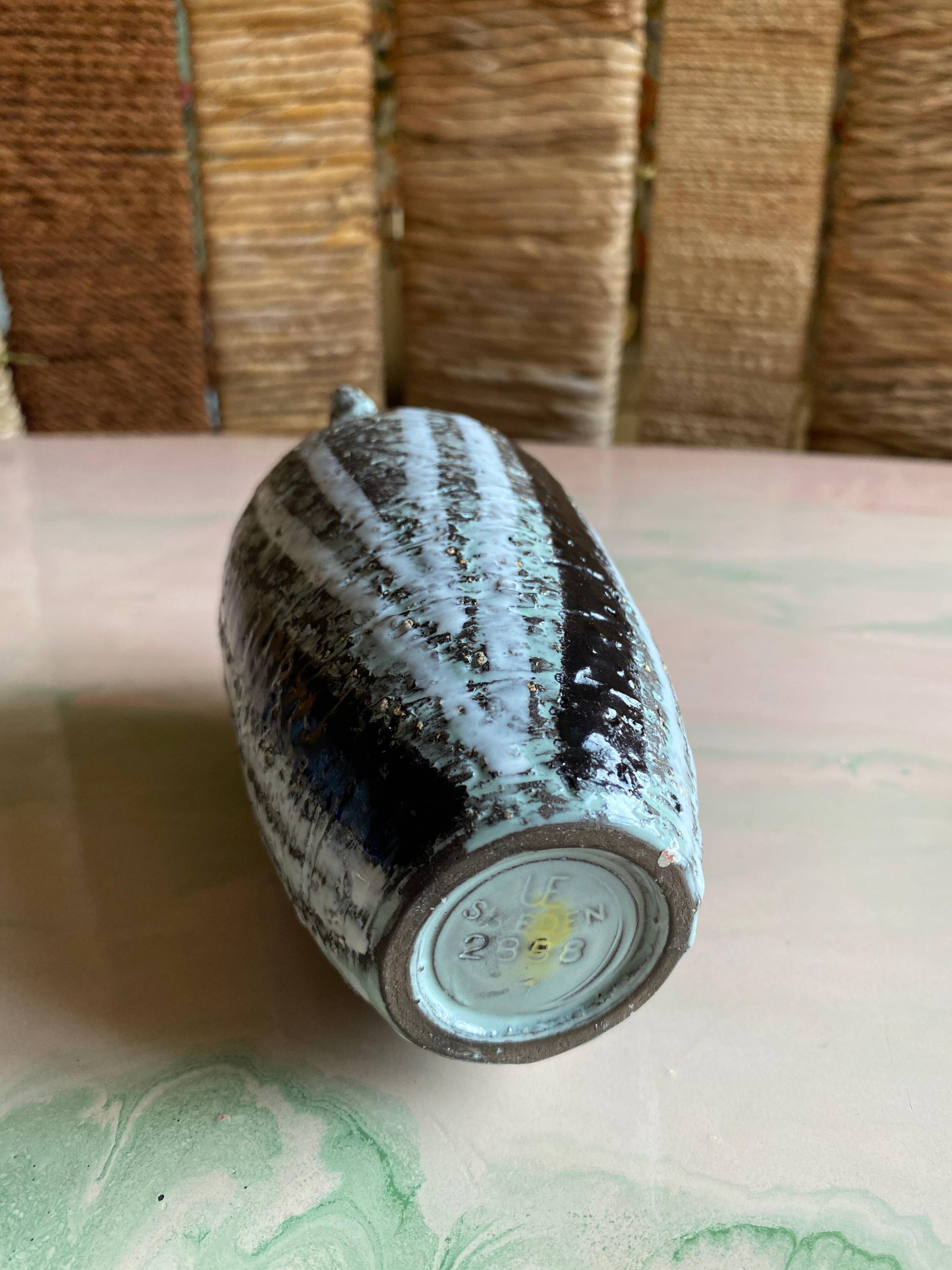 Black and White Ceramic Vase, "Progresso" by Ingrid Atterberg, for Upsala Ekeby