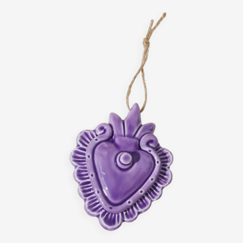 Decorative lilac ceramic heart