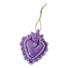 Coeur décoratif en céramique lila