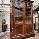 Speckled mahogany bookcase of Napoleon III XIX century