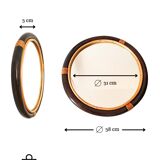 1970s Round Bamboo Mirror