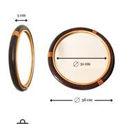 Miroir rond en bambou des années 1970
