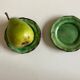 Pair of glazed clay plates with XXS Dieulefit 1950 gadroons