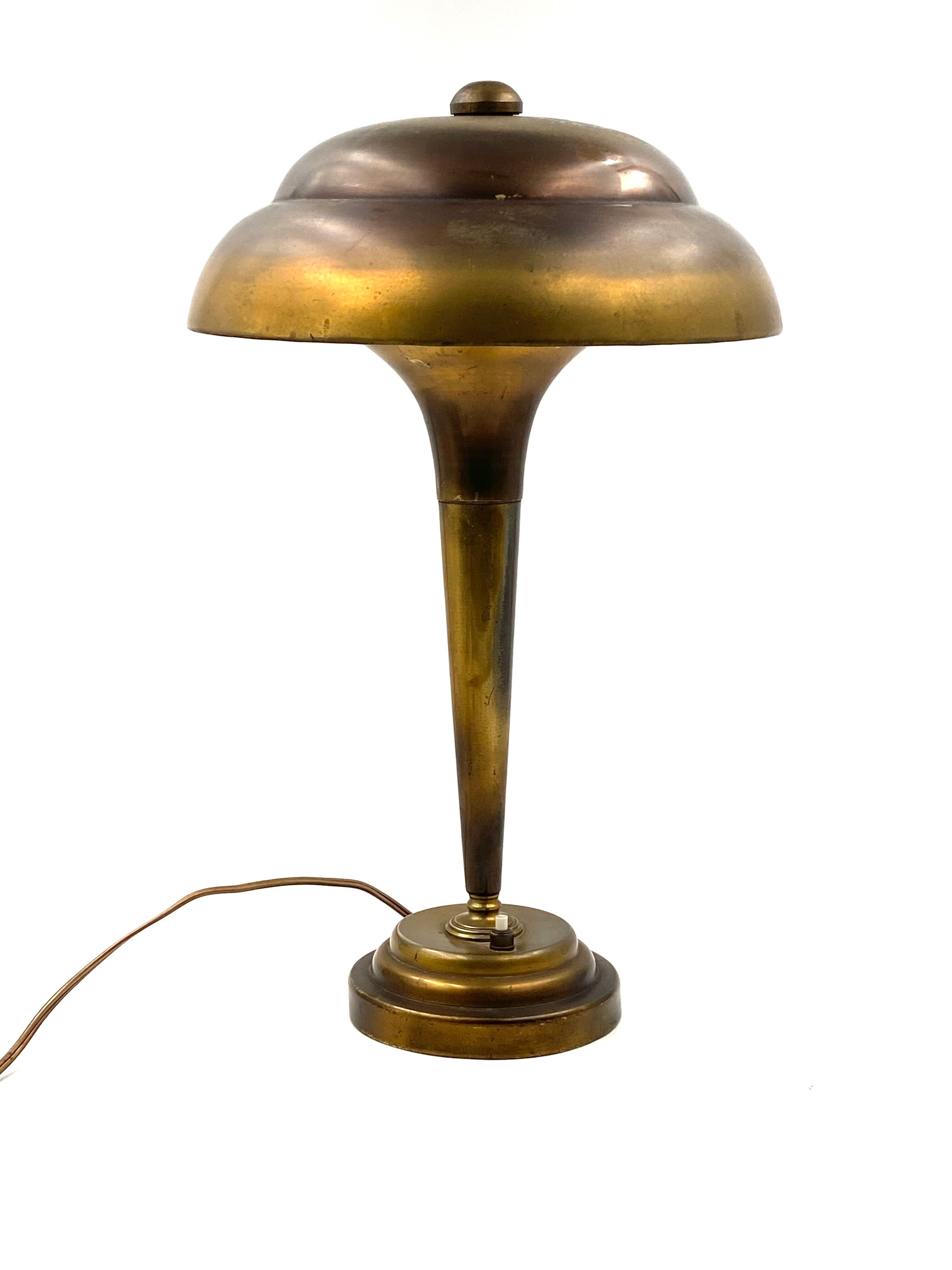 Mid-century brass table lamp, France ca. 1940