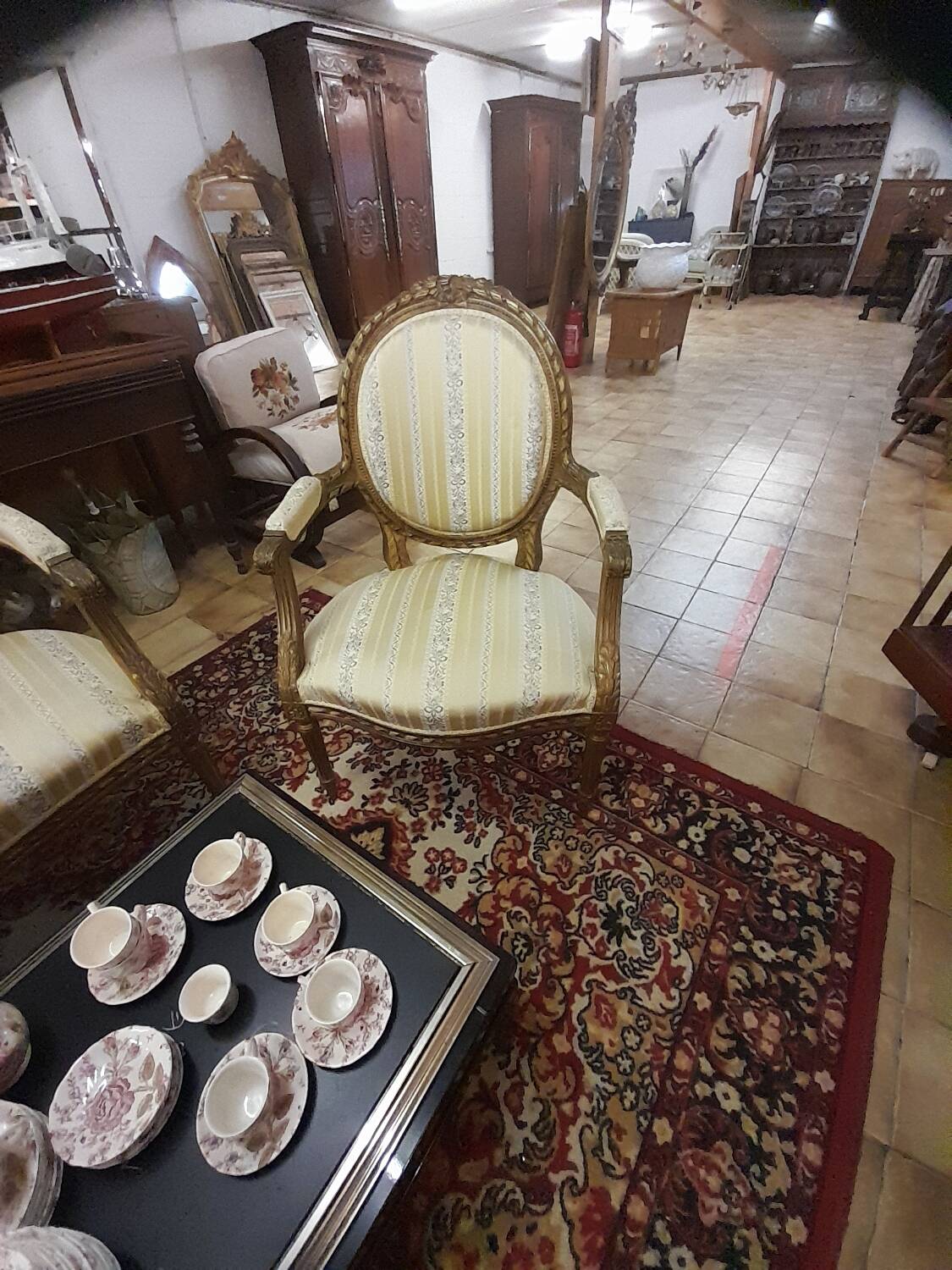 Louis XVI Style Ensemble Salon - Basket Sofa & Pair of Armchairs