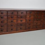 Very Large Antique Hardwood Apothecary Cabinet / Bank of Drawers, ca 1900