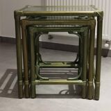 Vintage nesting table, green color