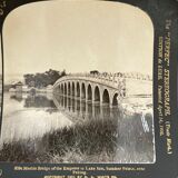 Old photography stereo, stereograph, luxury albumine 1903 marble bridge of the Empress, China