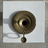 Antique gold hand candlestick with a handle fixed by 3 rivets H8 D13