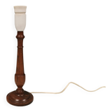 Old Danish table lamp in turned dark wood