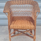 Children's chair in rattan and wicker