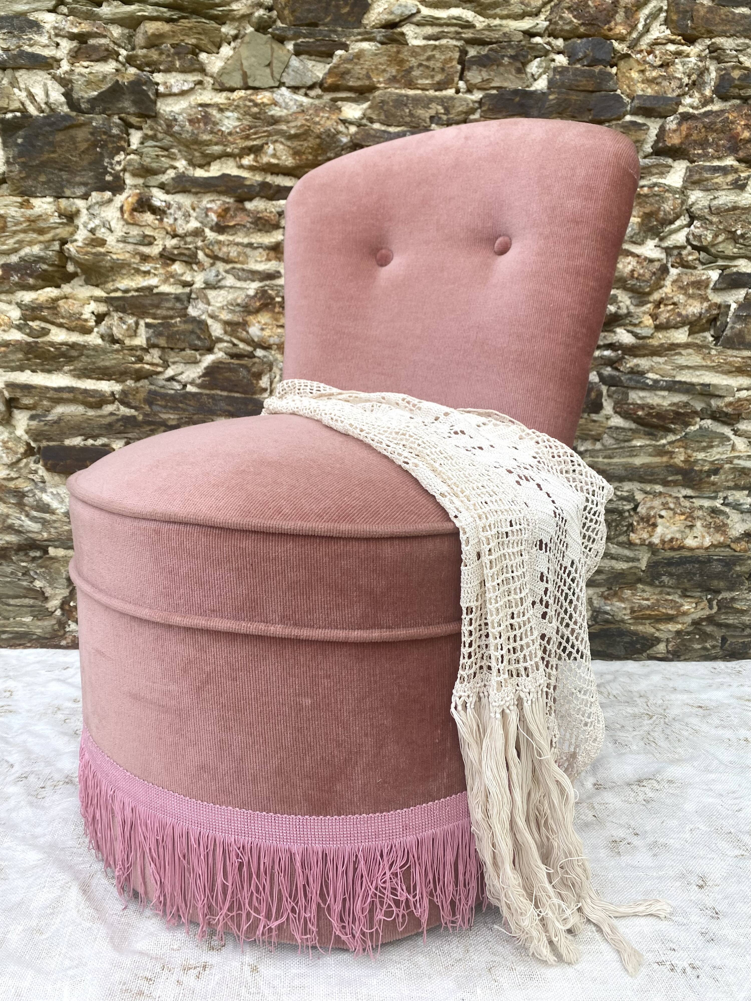 Toad armchair, vintage velvet fireside chair