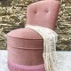 Fauteuil crapaud, chauffeuse en velours vintage