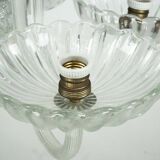 Rare Art Deco Italian Five-Arm Murano Glass Chandelier attributed to Seguso