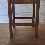 Stained brown wood stool 1940 with locker extra furniture decoration kitchen workshop veranda