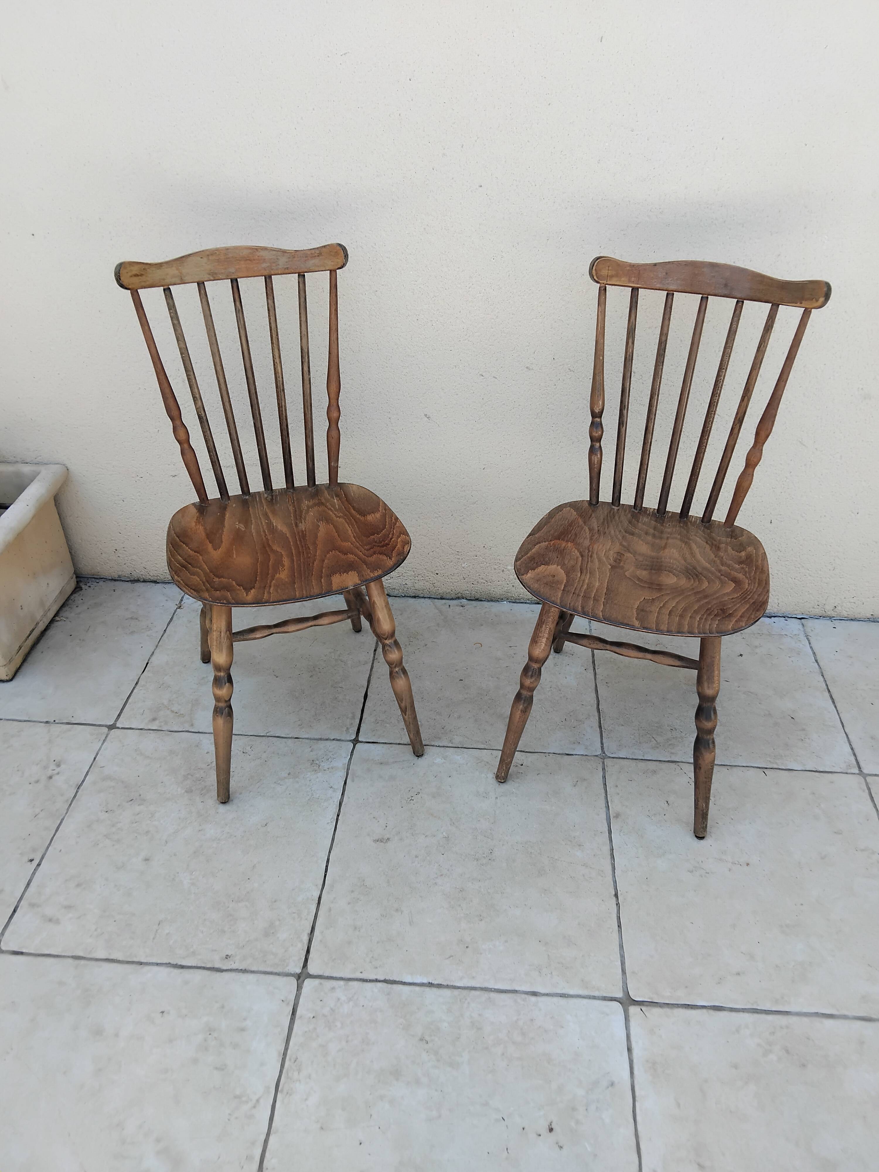 Paire de chaise bistrot baumann tacoma année 60 vintage