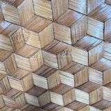 Ancient Asian tray in wicker and wood