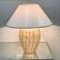 Elegant vintage Murano table lamp with swirled gold & white stripes, Italy 1980s