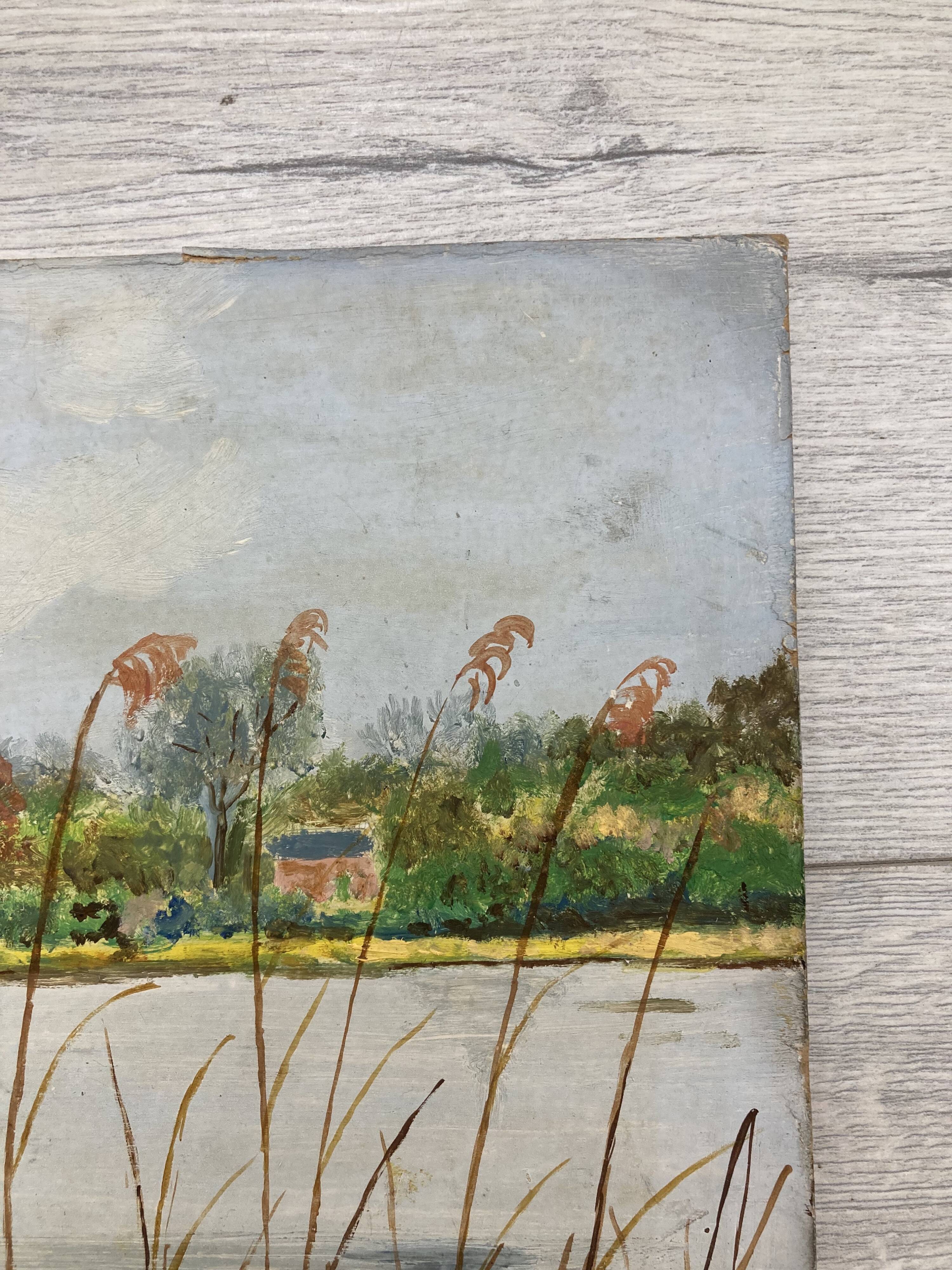 Oil on vintage cardboard