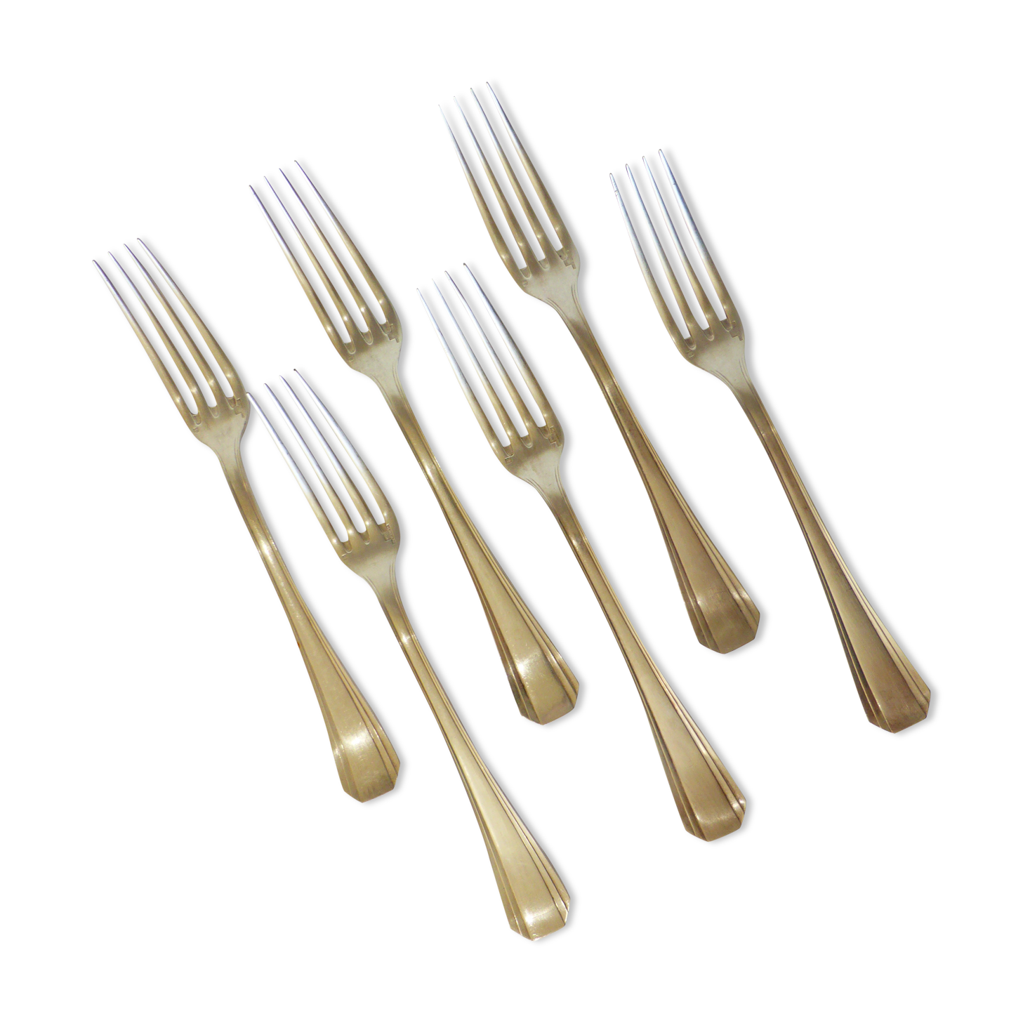 6 Christofle art deco style silver-plated forks