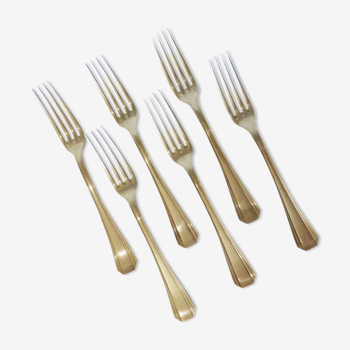 6 fourchettes Christofle de style art déco en métal argenté