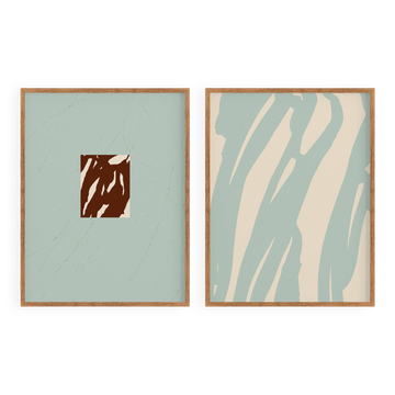 Pair of giclee prints, abstract wall art set of two, 50x70cm