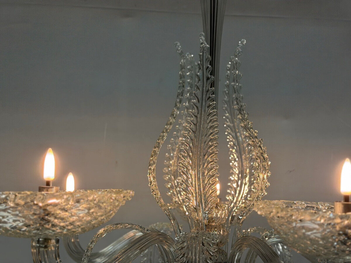 Venetian chandelier in Murano glass, 5 light arms, circa 1930.