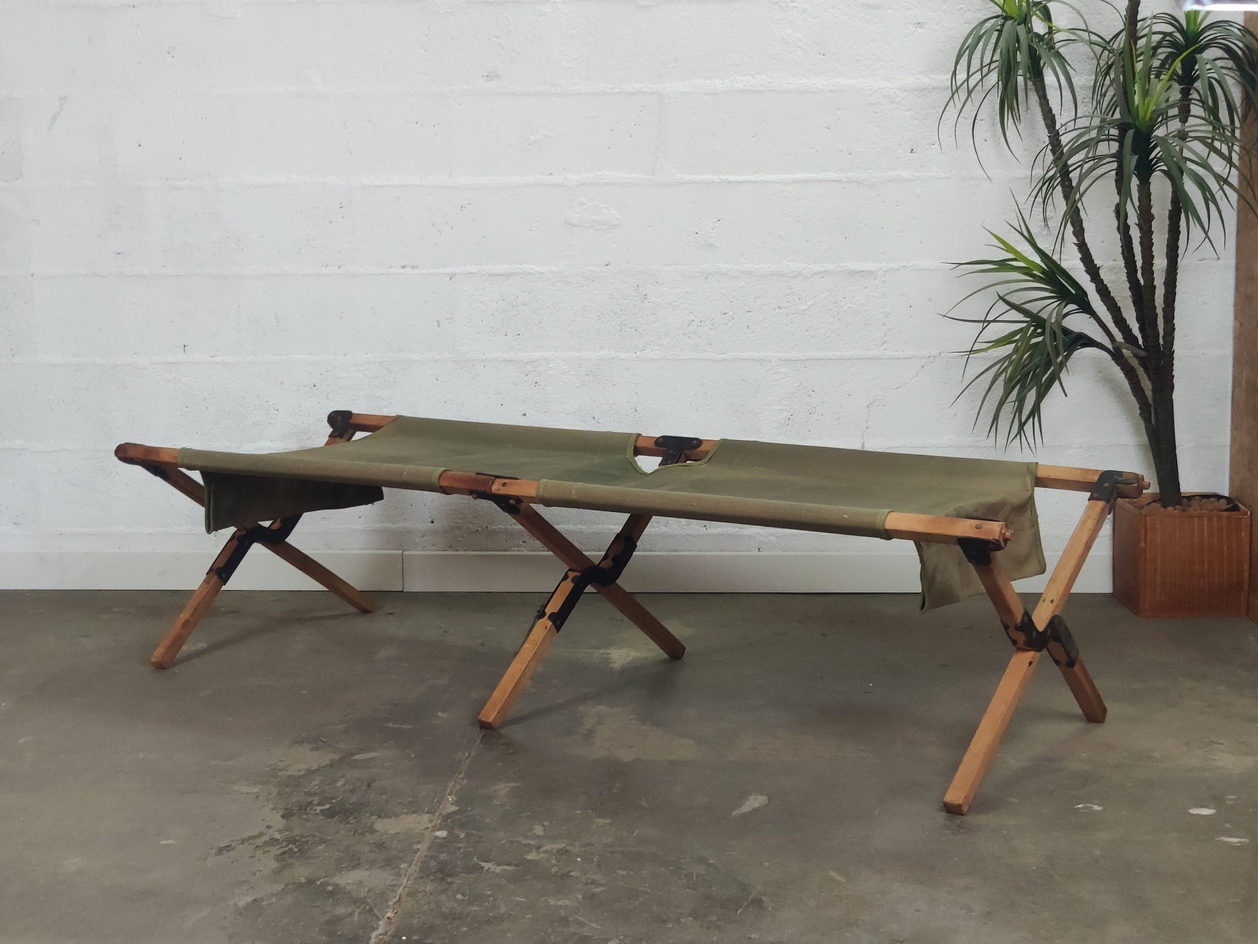 Military folding camp bed